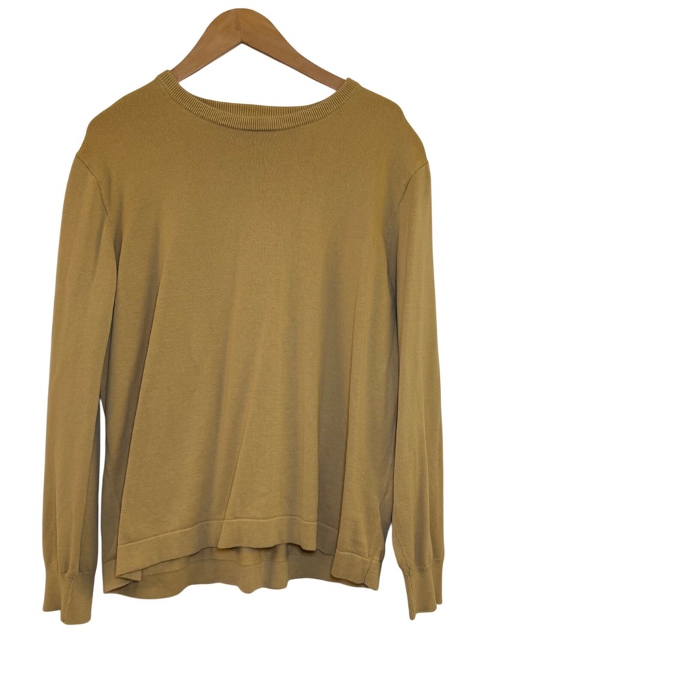 J. Crew Men's Mustard Yellow‎ Crew Neck Long Sleeve Cotton Sweater XL
